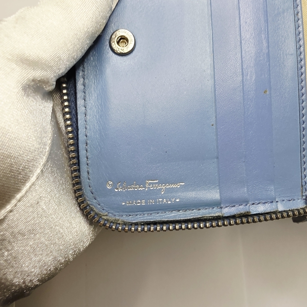 Salvatore Ferragamo Light Blue Leather Wallet - Picture 10 of 13